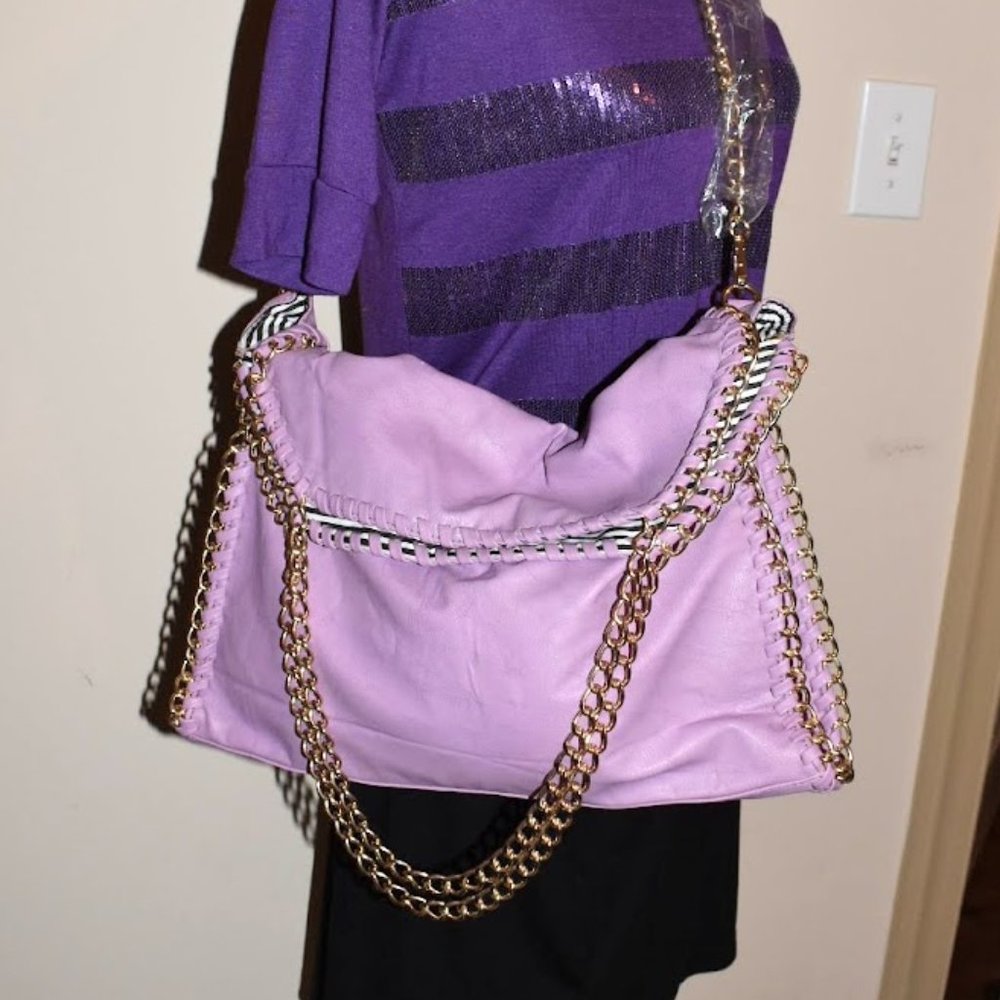 Purple Yoki leather-like fold over purse